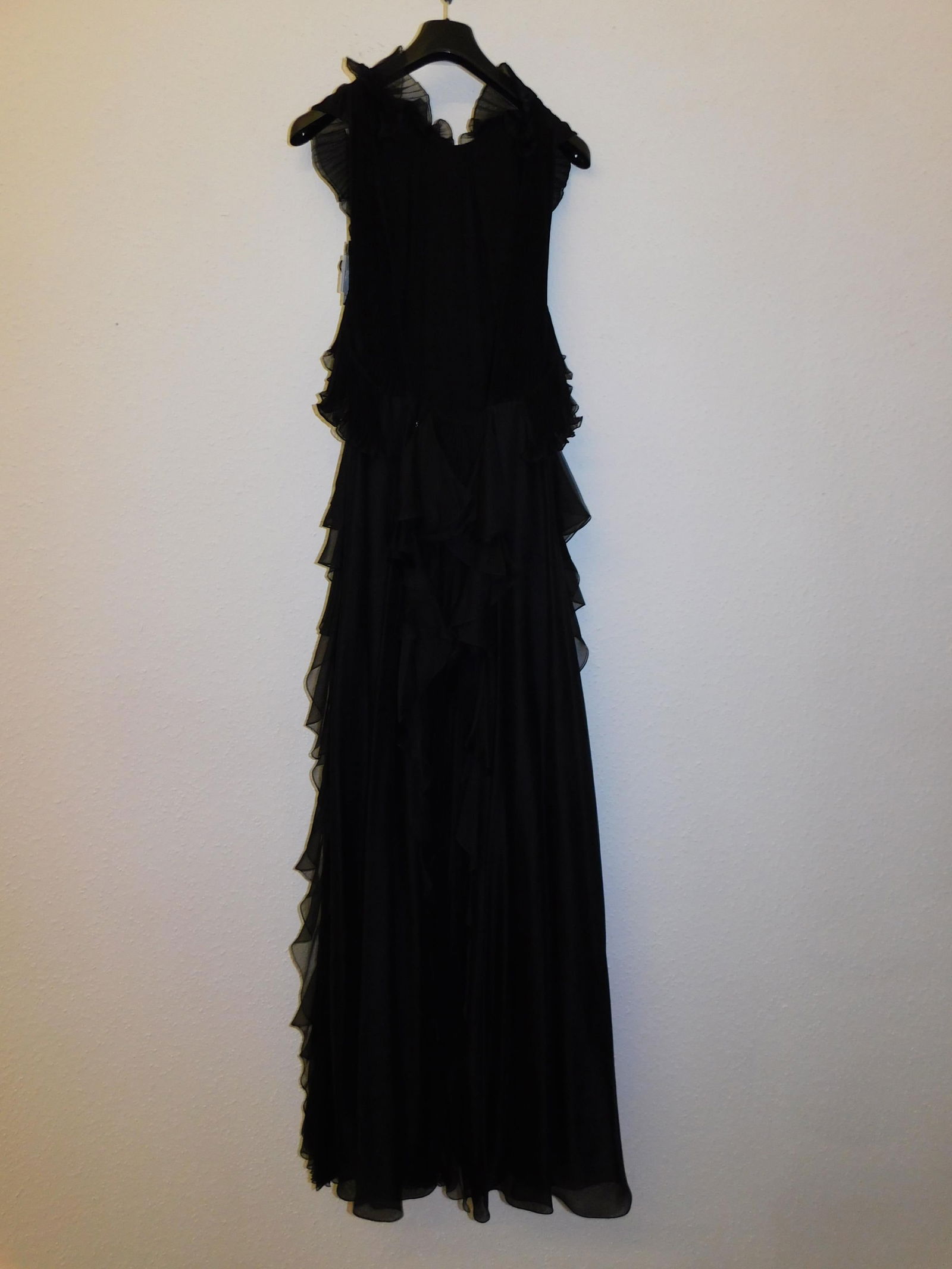 Ralph & Russo 17W EVE 015 Pleated Silk Chiffon Eve Dress, Black, Size 36 (RRP £10,500) - 4