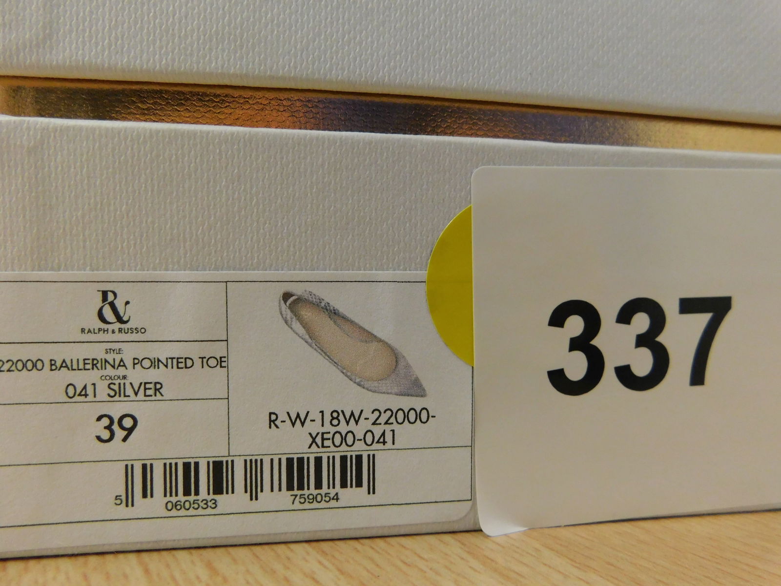 Pair of Ralph & Russo Ballerina Pointed Toe Sandals, Silver, With Box & Dust Bags. EU Size 39. - 4