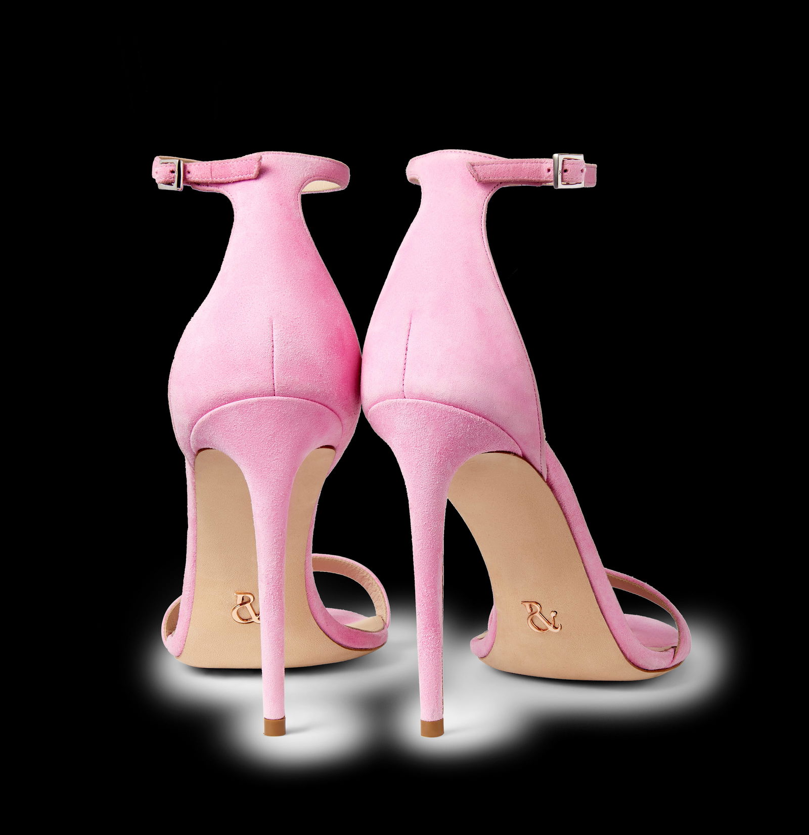 Pair of Ralph & Russo Plain Sandals, Suede Material, Pink/ Silver, With Box & Dust Bags. EU Size 39. - 5