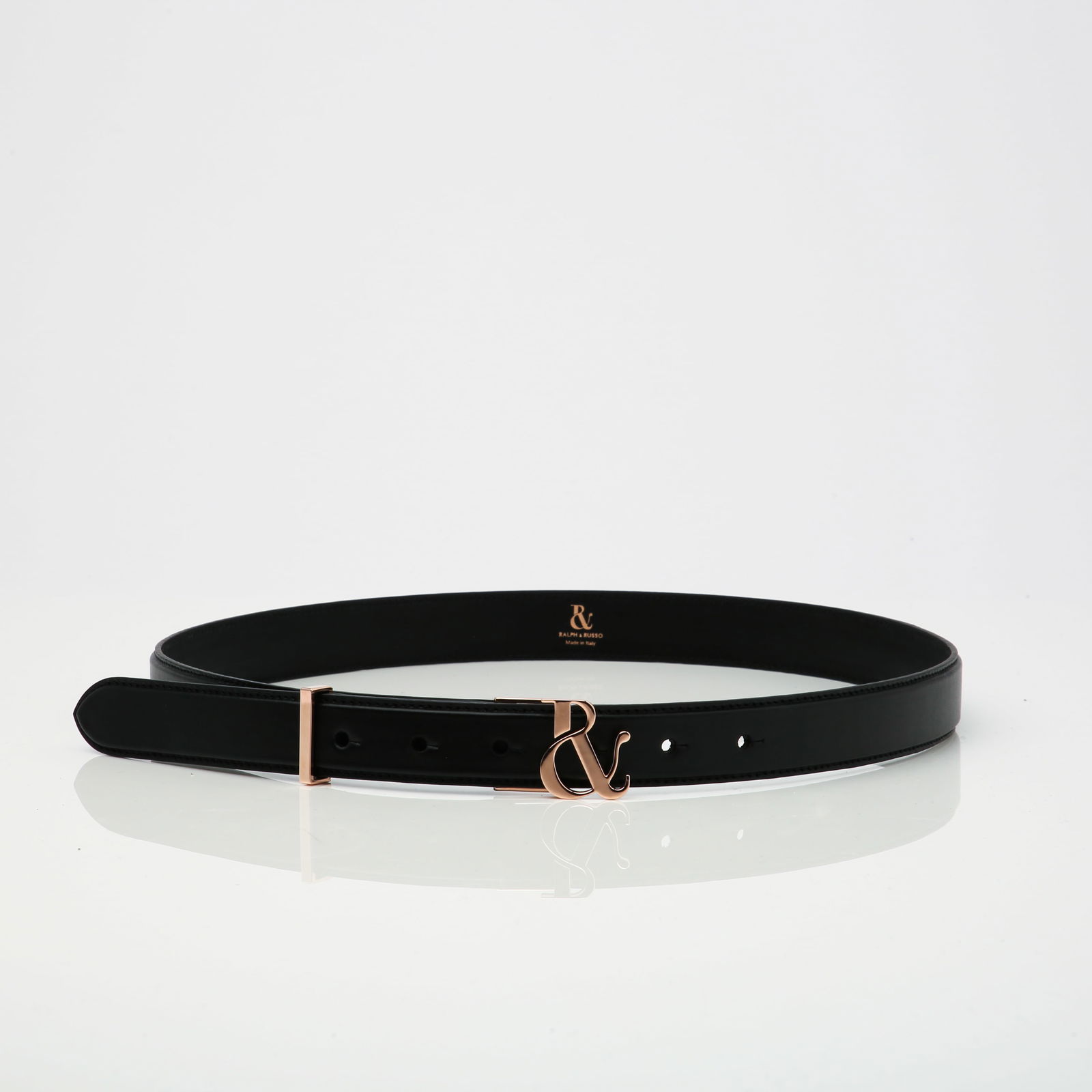 Ralph & Russo Monogram Belt, Calf, Black/Rose Gold, Size L (RRP £325) T - 2