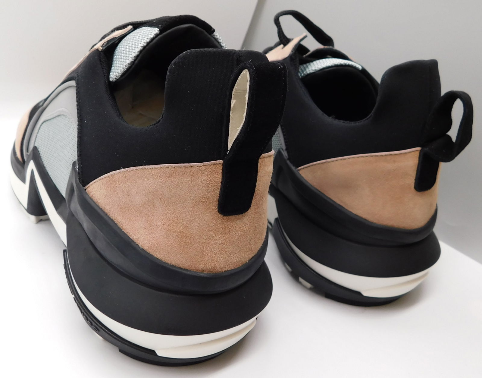 Pair of Ralph & Russo 4.0 Runner Sneakers, Suede Fabric, Tan/ Silver/ Black, With Box & Dust Bags. E - 3