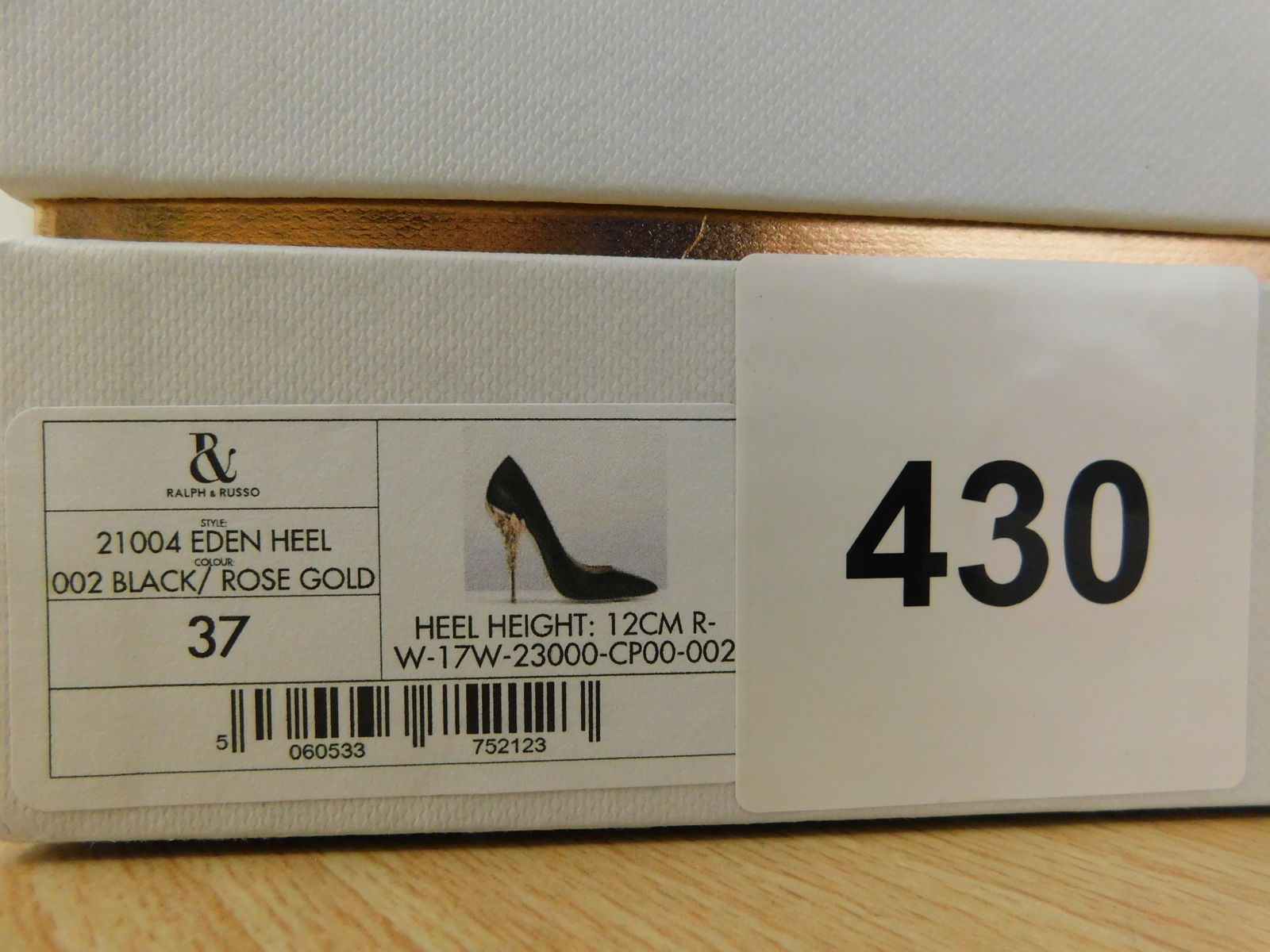 Pair of Ralph & Russo Eden Heel Pumps, Black/ Rose Gold, With Box & Dust Bags. EU Size 37. - 4