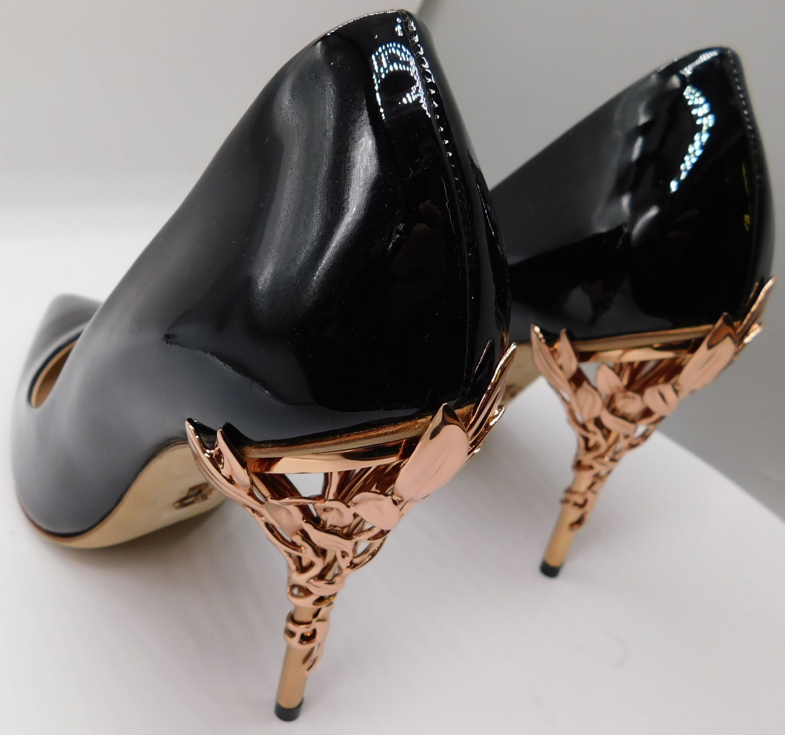 Pair of Ralph & Russo Eden Heel Pumps, Black/ Rose Gold, With Box & Dust Bags. EU Size 38. - 2