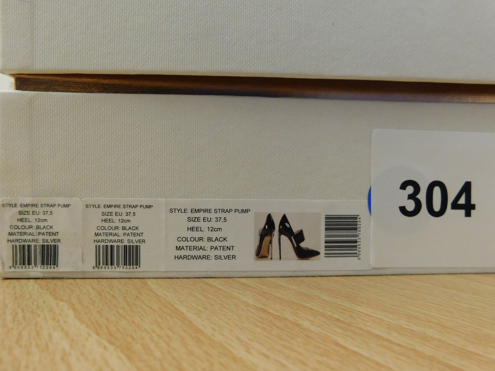 Pair of Ralph & Russo Empire Strap Pumps, Black/ Silver, With Box & Dust Bags. EU Size 37.5. - 5