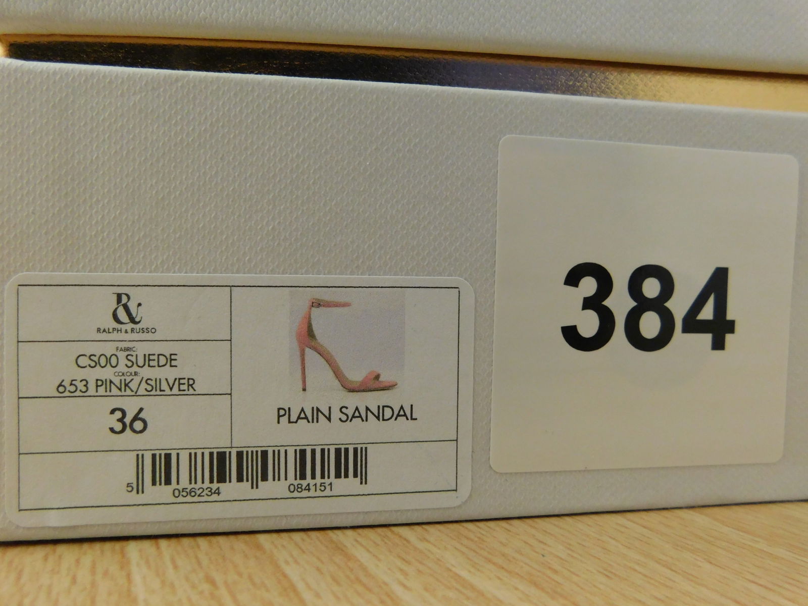 Pair of Ralph & Russo Plain Sandals, Suede Material, Pink/ Silver, With Box & Dust Bags. EU Size 36. - 7