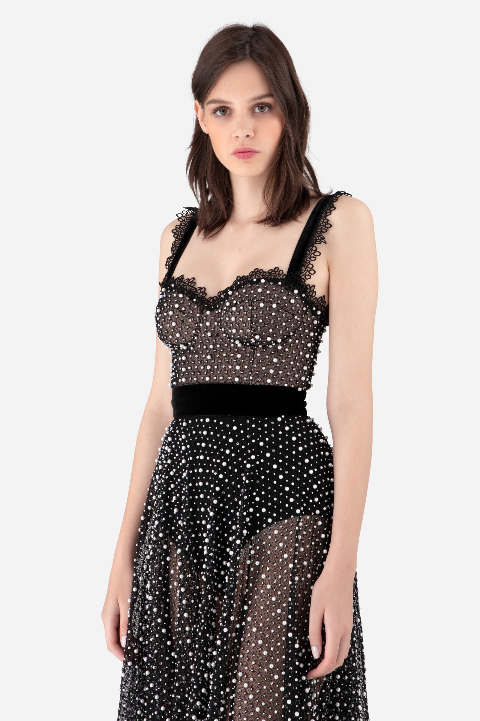 Ralph & Russo 20U 11 D227 Black Lace Bustier Dress, Black, Size 36 (RRP £9.900) - 3