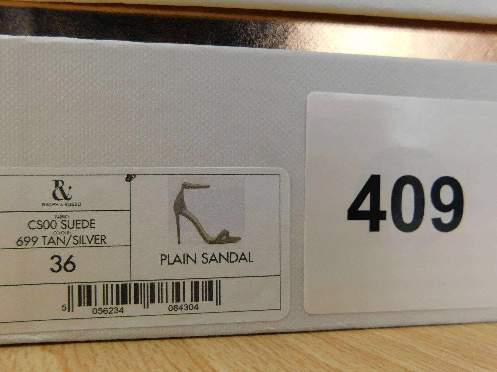 Pair of Ralph & Russo Plain Sandals, Suede Fabric, Tan/ Silver, With Box & Dust Bags. EU Size 36. - 5