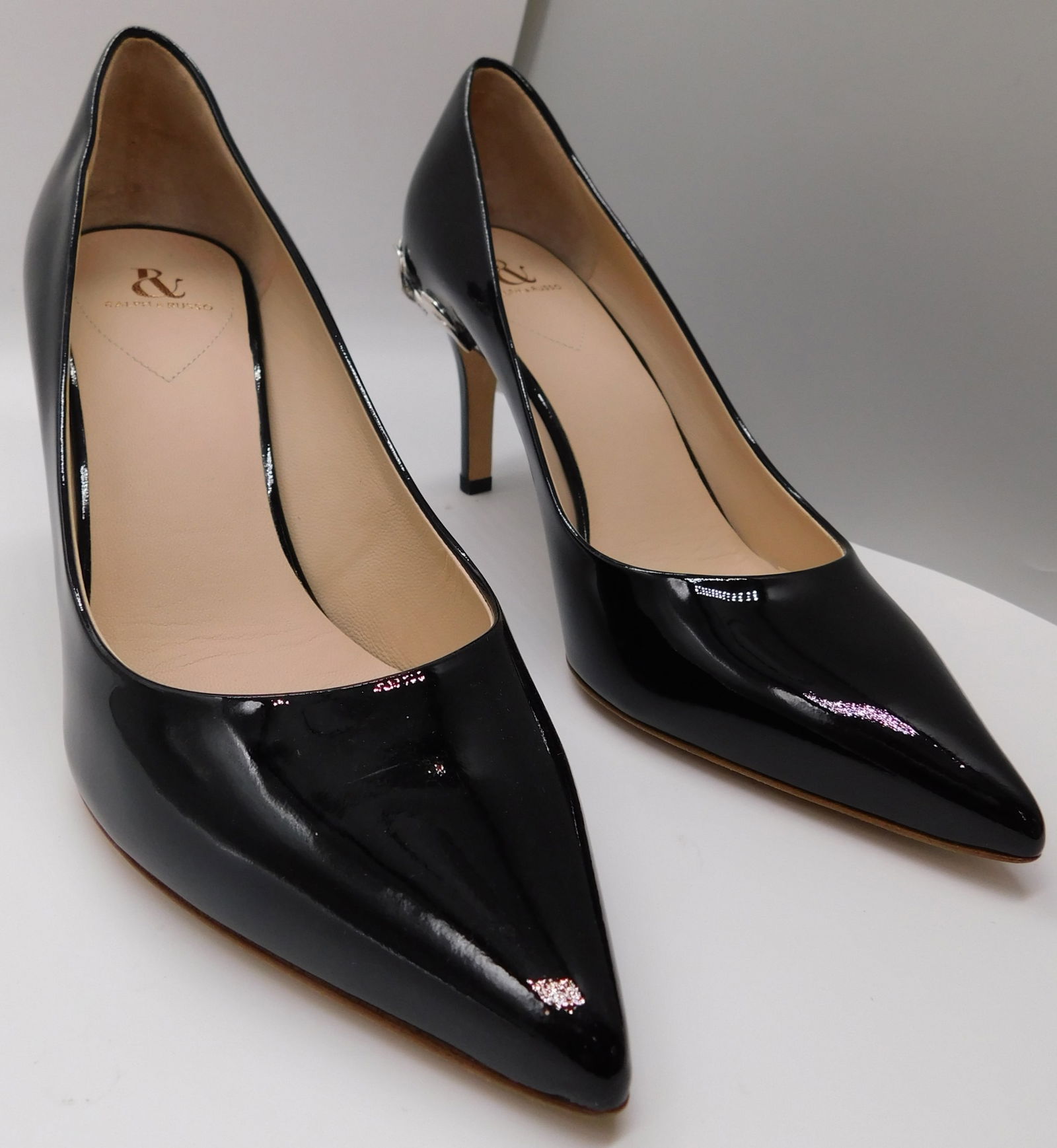 Pair of Ralph & Russo Eden Heel Pumps, Black/ Silver, With Box & Dust Bags. EU Size 35. (1 of 4)