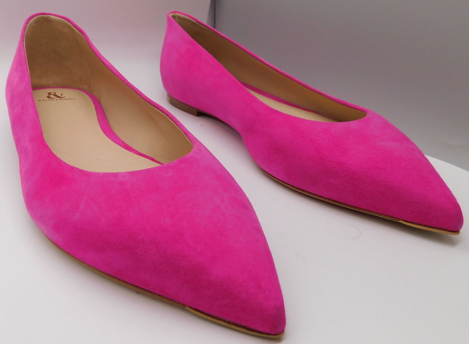Pair of Ralph & Russo Ballerina Pointed Toe Pumps, Hot Pink, With Box & Dust Bags. EU Size 36.: Pair of Ralph & Russo Ballerina Pointed Toe Pumps, Hot Pink, With Box & Dust Bags. EU Size 36. . (RRP £390). Designed with the modern woman at heart, the