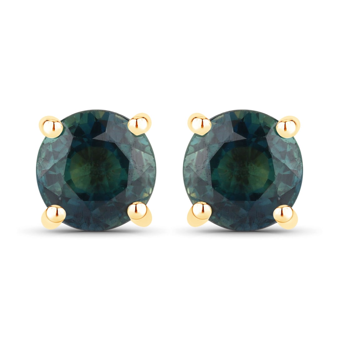 1.30 ctw Blue Sapphire Stud 14K Yellow Gold Earrings - Certified: Timeless and sophisticated, this design radiates enduring beauty. Showcasing a magnificent pair of Blue Sapphire with deep, captivating blue hues, weighing a combined 1.30 carats. Expertly mounted in
