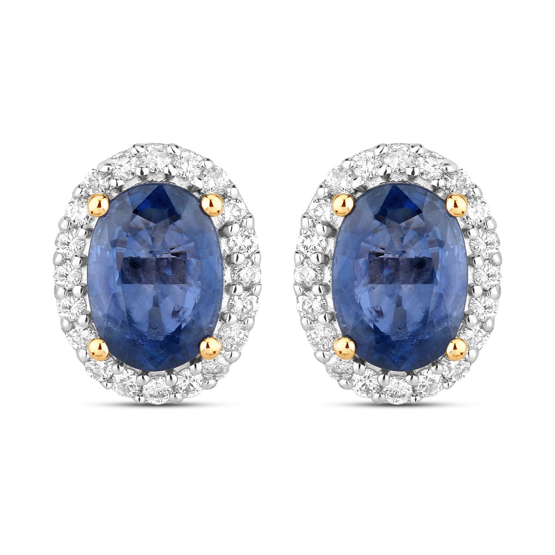 2.16 CTW Oval Sapphire Modern 14K Yellow Gold Earrings - Certified: An exquisite masterpiece of haute joaillerie, this exquisite pair of earrings is a true treasure. Securely held in a classic Prong design, they are forged from 1.628 grams of high-polish 14K Yellow Go
