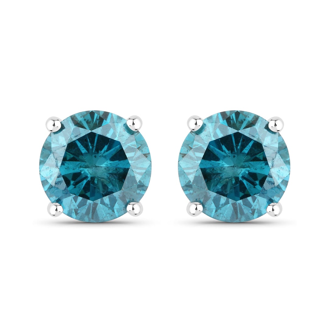 0.81 ctw Blue Diamond Stud 14K White Gold Earrings - Certified: Defining modern elegance, this creation captures the essence of style. Showcasing a magnificent pair of Blue Diamonds weighing a combined 0.81 carats, celebrated for their brilliant sparkle. Expertly