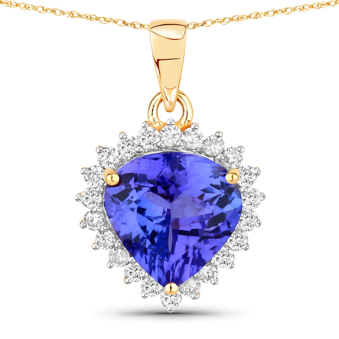2.66 ctw Tanzanite Heart 14K Yellow Gold Pendant - Certified (1 of 3)