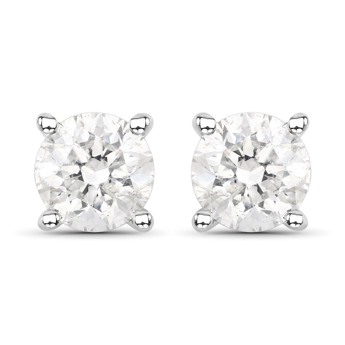 0.80 ctw White Diamond Stud 14K White Gold Earrings - Certified: Timeless and sophisticated, this design radiates enduring beauty. Showcasing a magnificent pair of White Diamond weighing a combined 0.80 carats with a brilliant sparkle. Expertly mounted in a Prong s