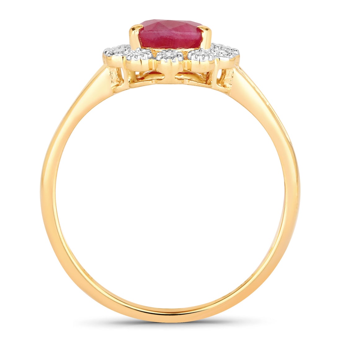 1.31 ctw Ruby Statement 14K Yellow Gold Ring - Certified - 2