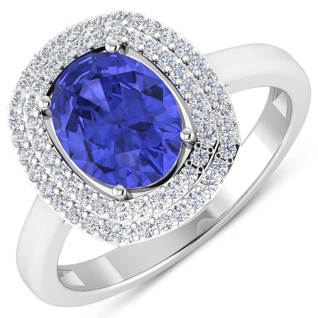 2.02 ctw Tanzanite 14K White Gold Ring - Certified (1 of 3)