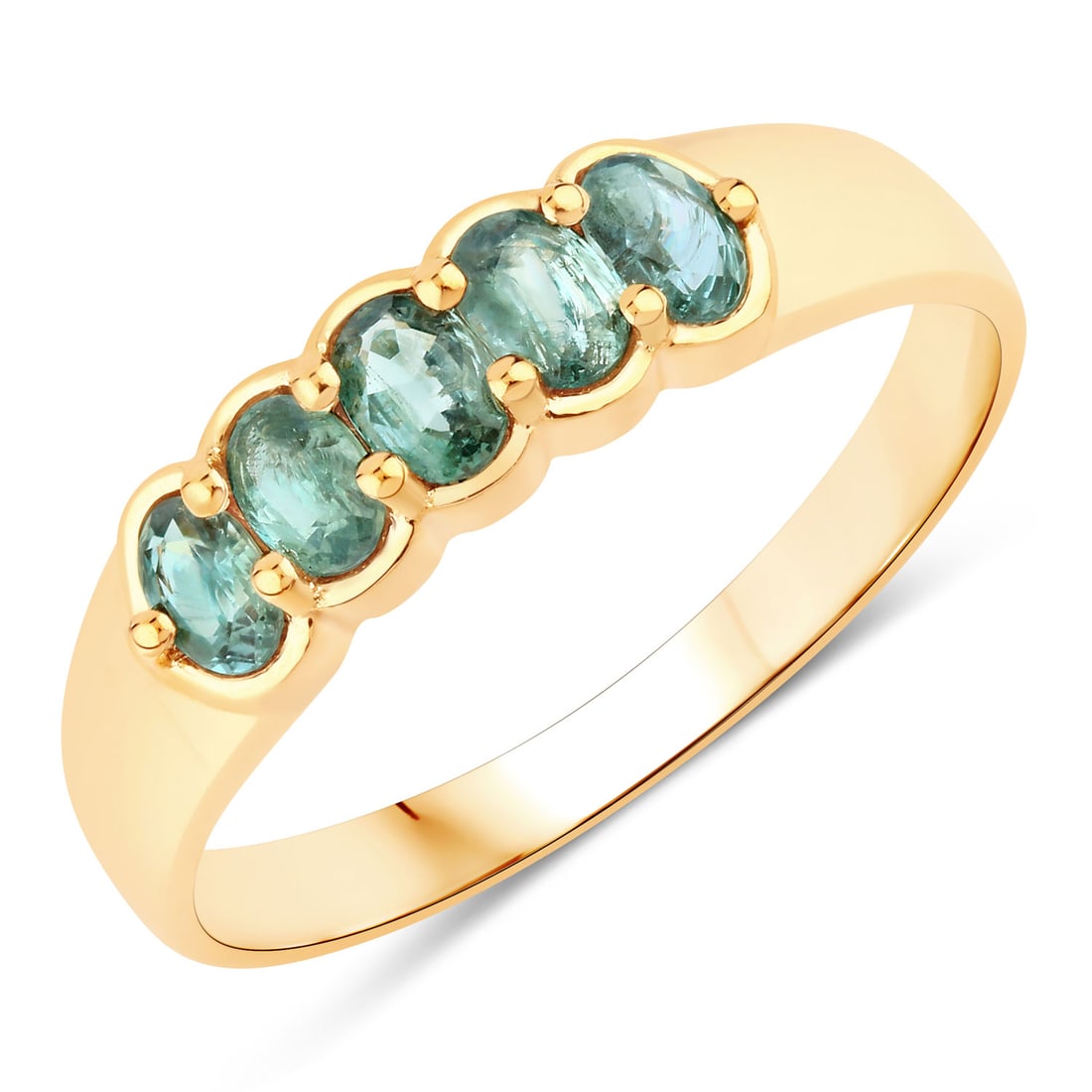 0.65 ctw Alexandrite 5 Stone Ring 18K Yellow Gold Ring - Certified (1 of 3)