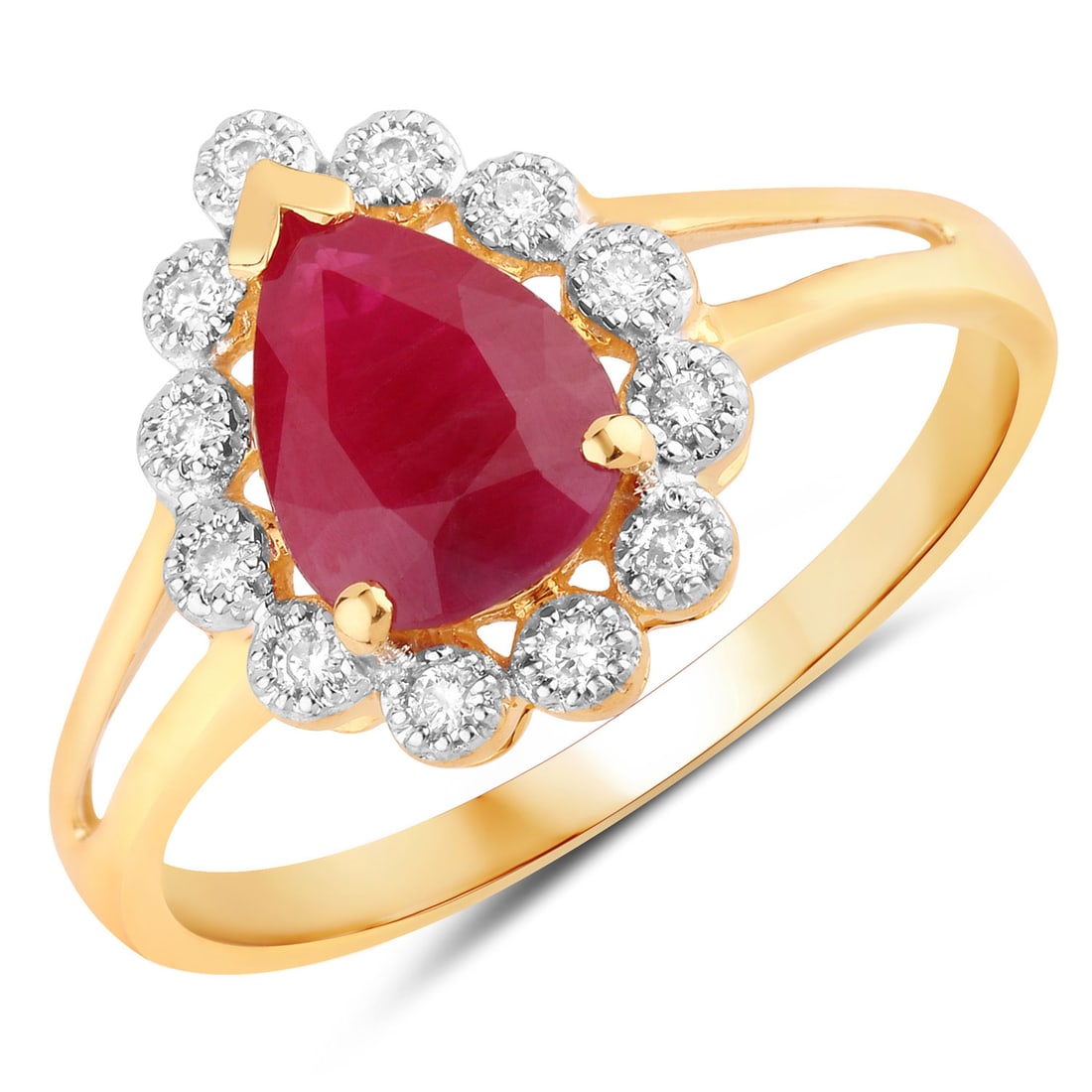 1.31 ctw Ruby Statement 14K Yellow Gold Ring - Certified (1 of 4)