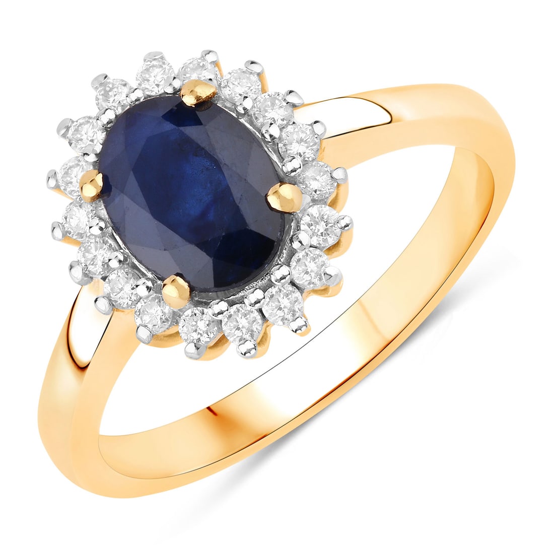 1.73 CTW Oval Sapphire Vintage 14K Yellow Gold Ring - Certified (1 of 4)
