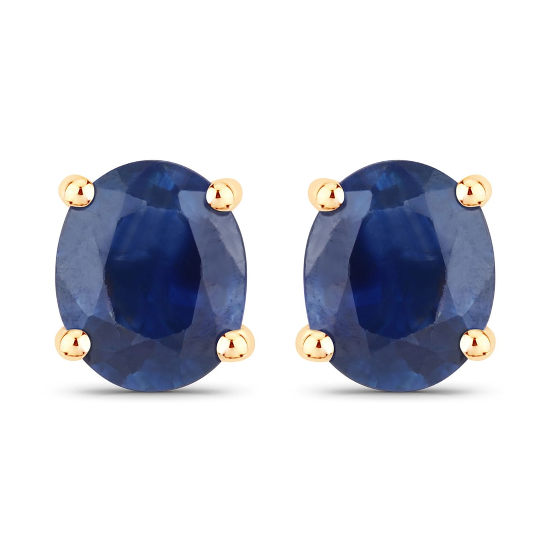 0.68 CTW Oval Sapphire Classic Modern 14K Yellow Gold Earrings - Certified (1 of 3)