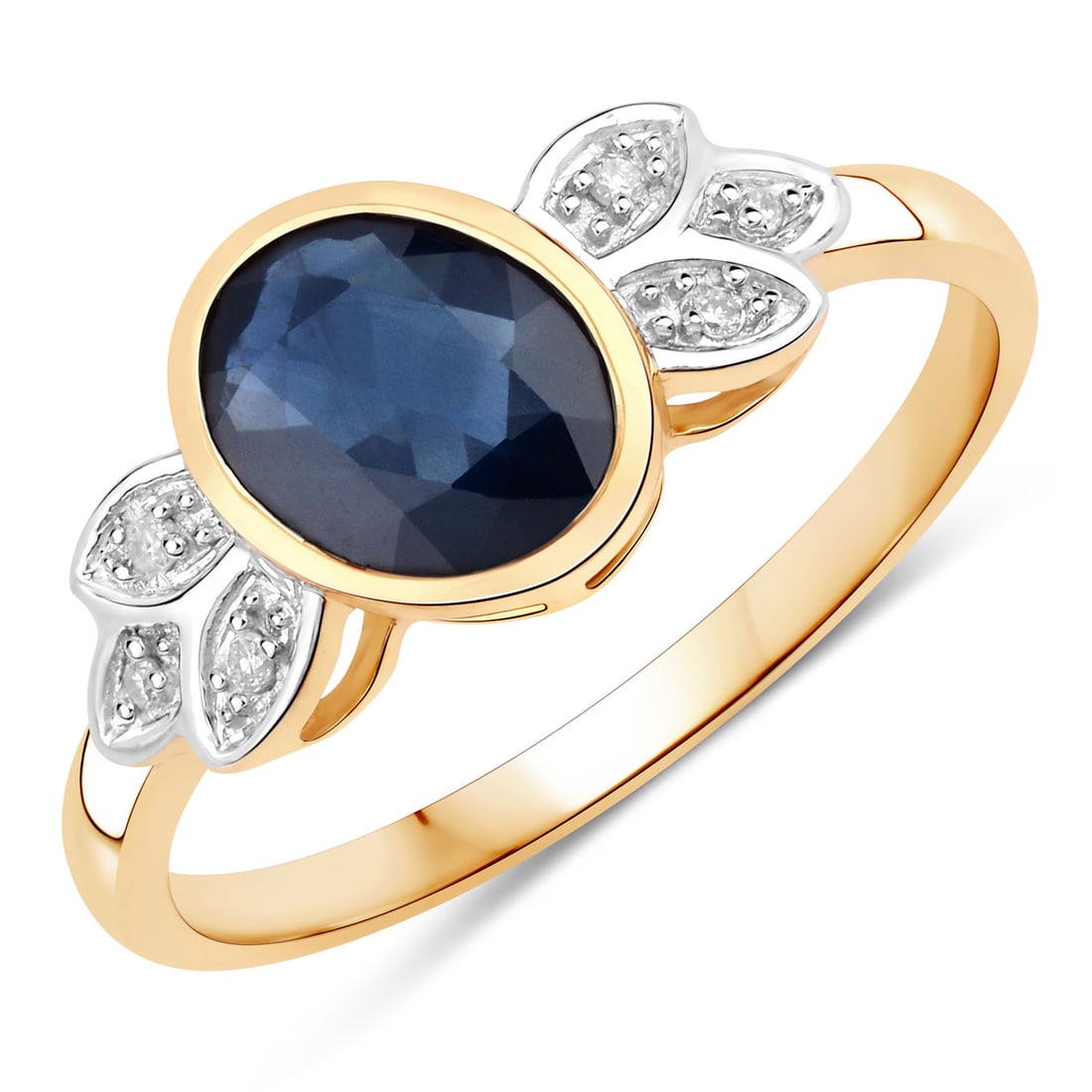 1.71 CTW Oval Sapphire Modern 14K Yellow Gold Ring - Certified (1 of 1)