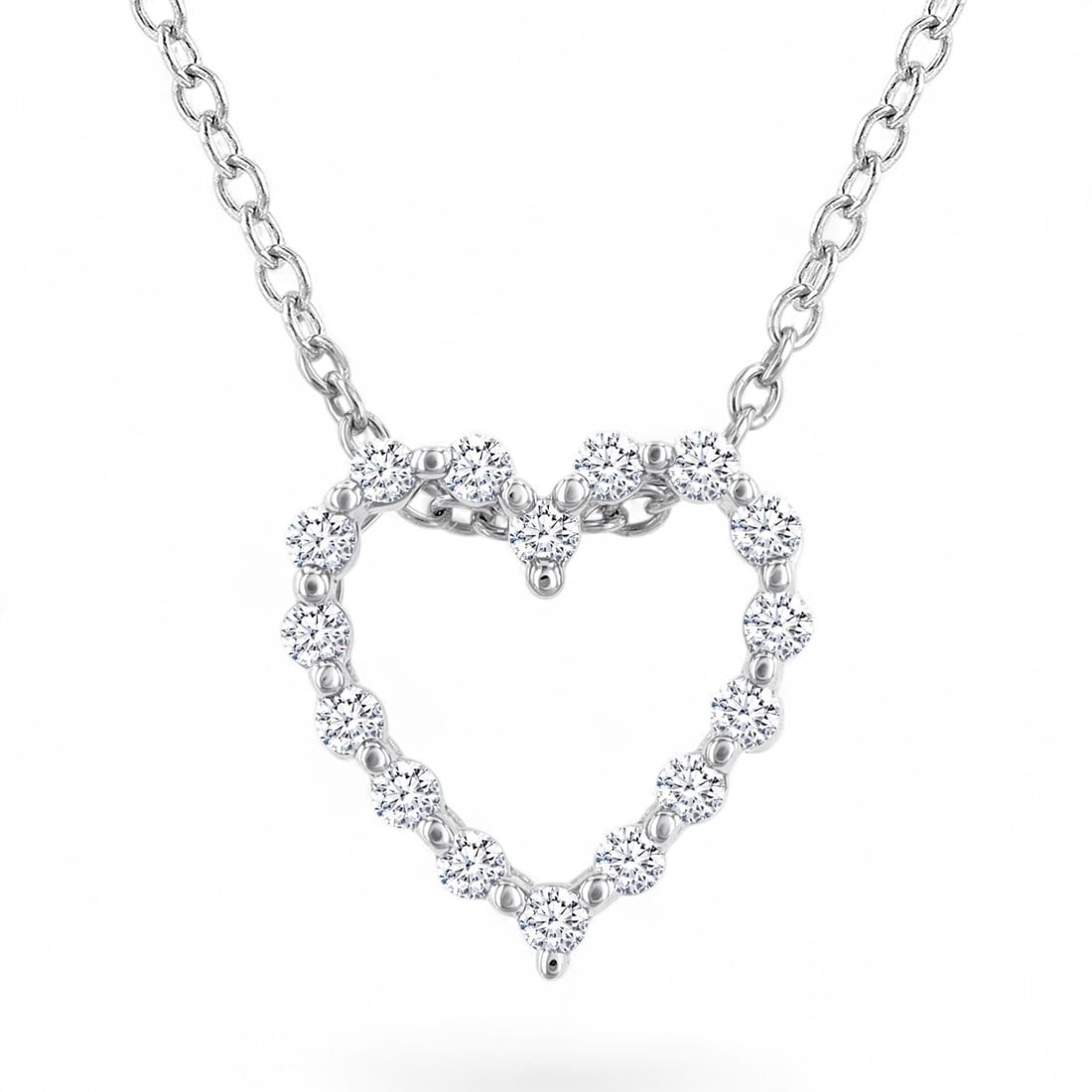 0.1 Ctw Heart Shape White Diamond Modern Sterling Silver Pendant - Certified: An exquisite masterpiece of haute joaillerie, this magnificent Heart Shape pendant featuring Natural Diamonds is a true treasure. Crafted with precision, the Pave setting is seamlessly integrated into