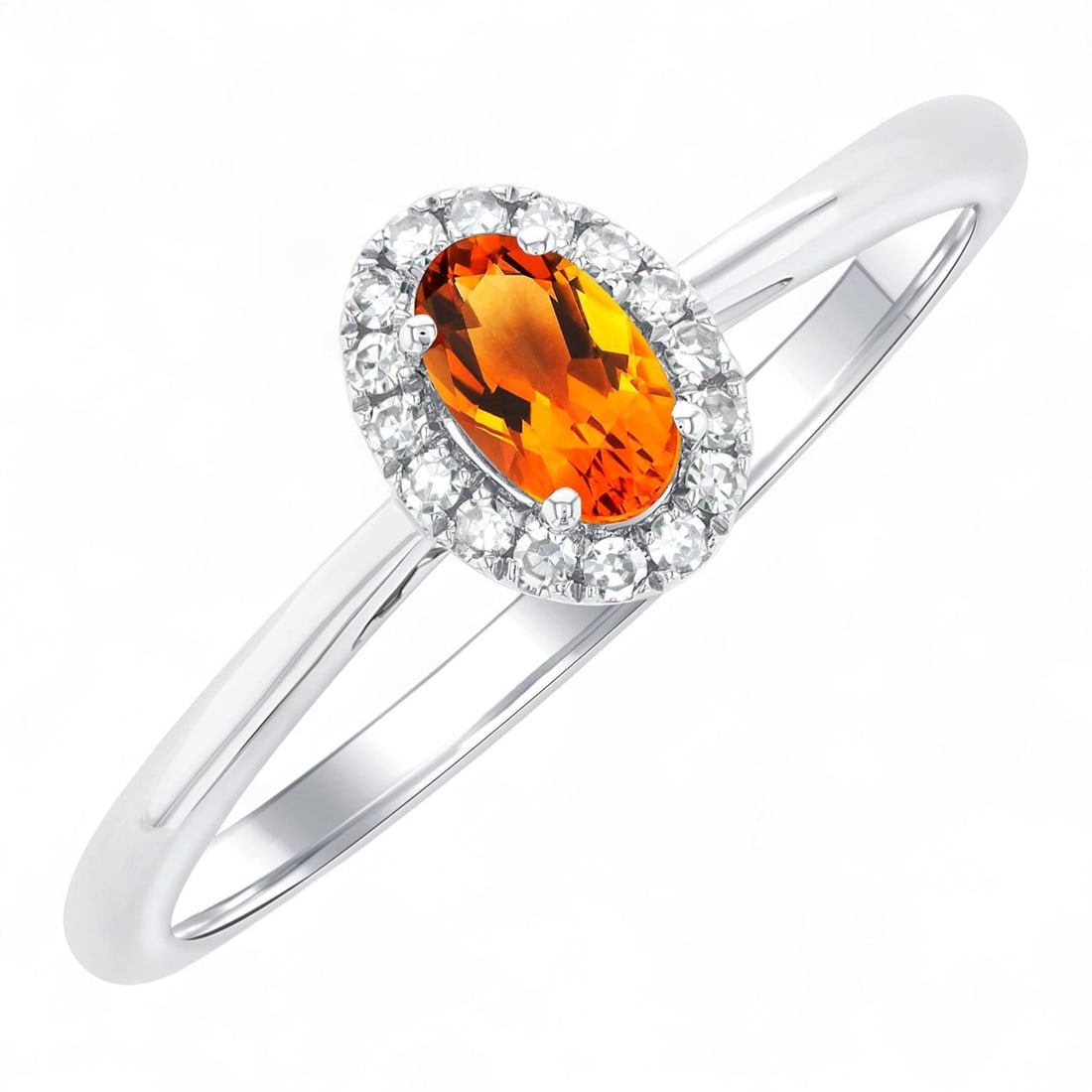 0.07 Ctw Halo White Diamond Modern 10K White Gold Ring - Certified (1 of 3)