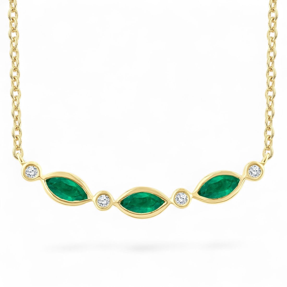 0.03 Ctw Precious Bar White Diamond Modern 10K Yellow Gold Necklace - Certified (1 of 3)