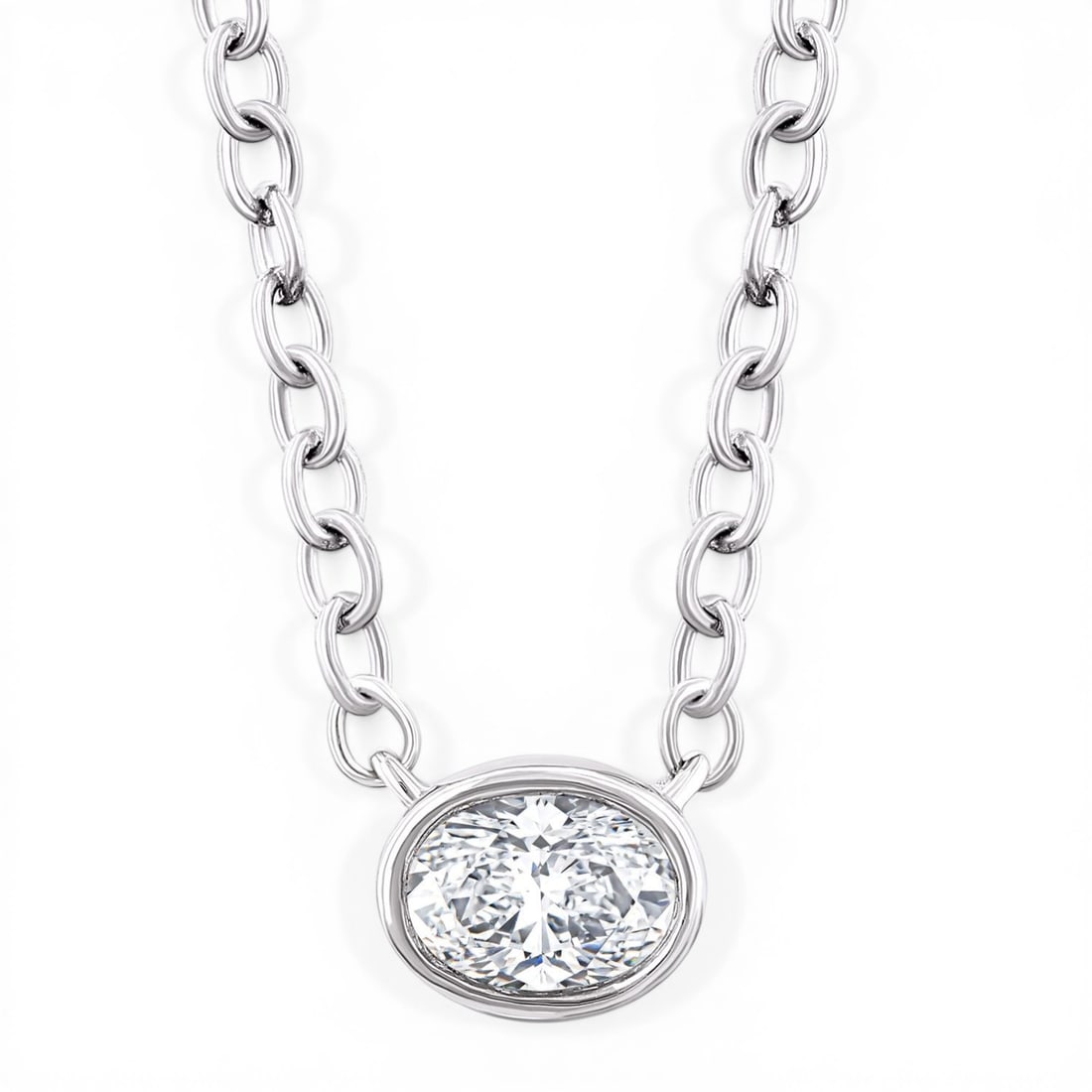 Petite East-West Bezel Set 0.16ctw Diamond 10K White Gold Pendant Necklace: A testament to superior craftsmanship, this elegant East-West Bezel Set necklace featuring White Diamond is unparalleled. A detailed Bezel gallery secures the stones, rendered in 0.25 g of lustrous 10