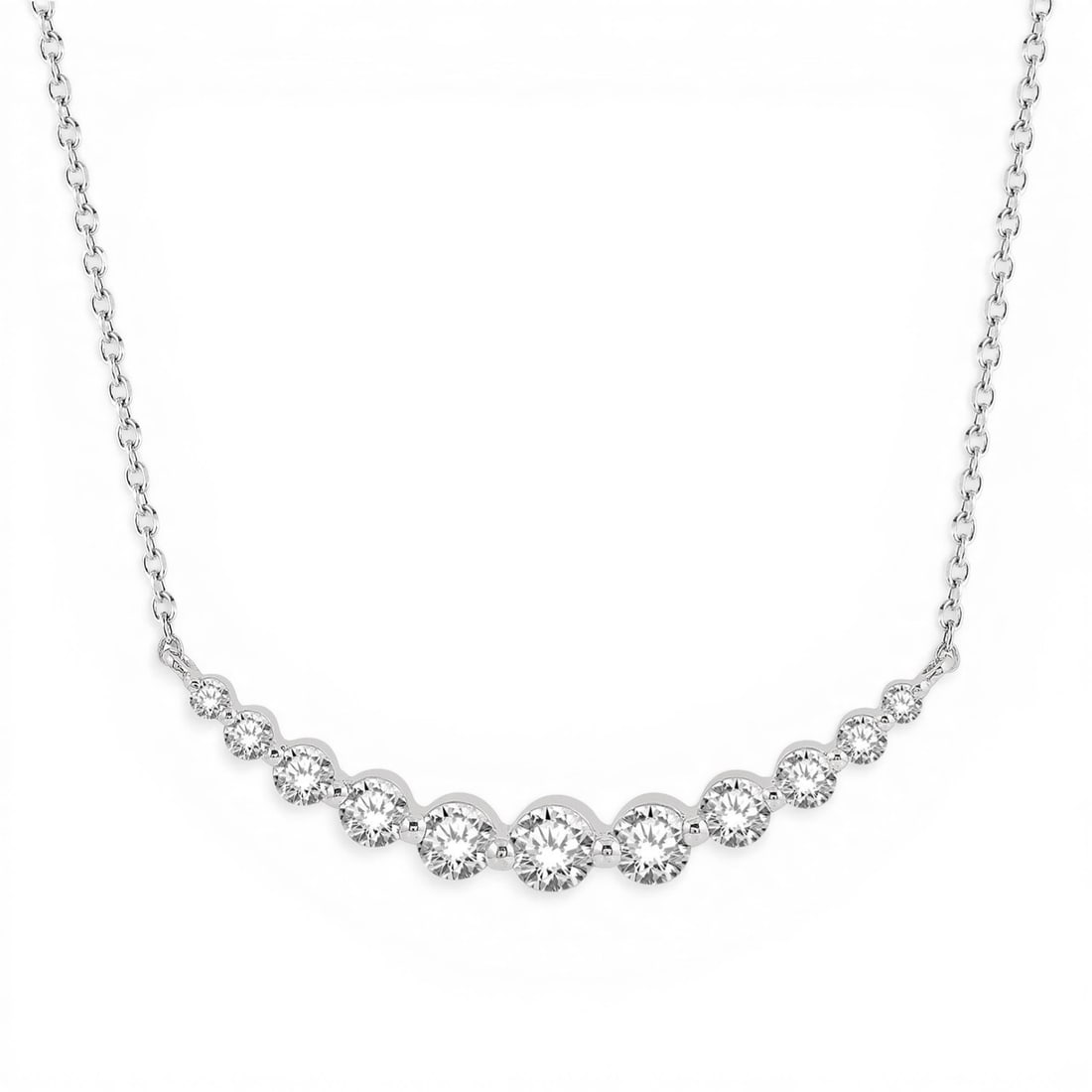 0.75ctw Diamond Smile Necklace 14K White Gold (1 of 3)