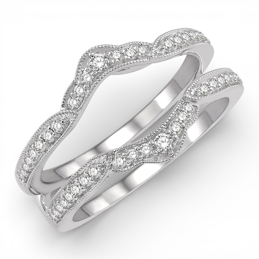 0.32 ctw White Diamond 14K White Gold Insert Ring: Defining modern elegance, this stunning Crown Center ring featuring White Diamond captures the essence of style. Expertly mounted in a Insert Ring setting, the ring is crafted in 4.25 grams of solid 1