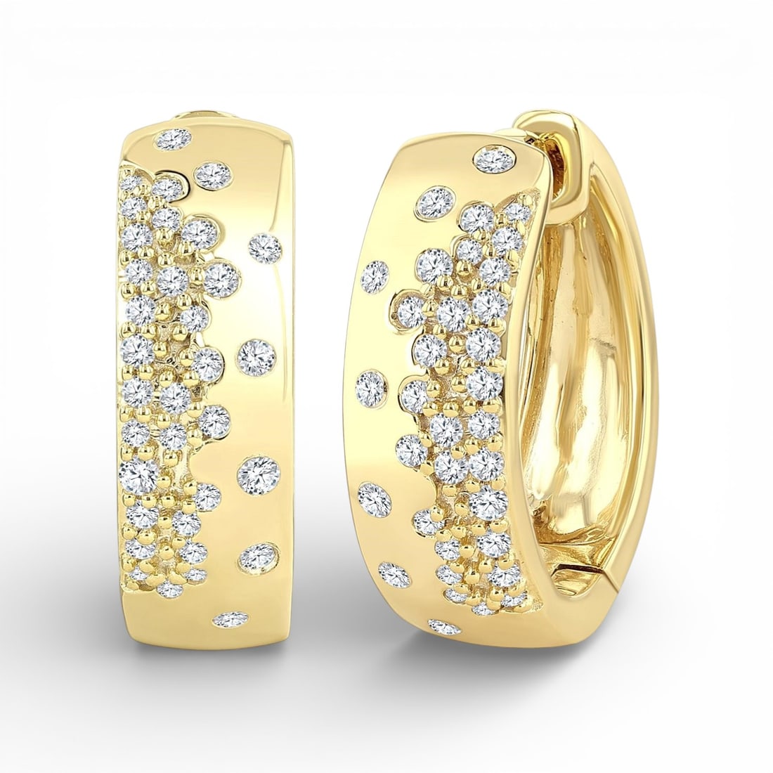 0.33 ctw Mosaic White Diamond 10K Yellow Gold Hoop Earrings: Epitomizing grandeur, this elegant Mosaic pair of earrings featuring White Diamonds stands as a beacon of refined taste. A detailed Mosaic gallery secures the stones, rendered in 5.2 g of lustrous 10K