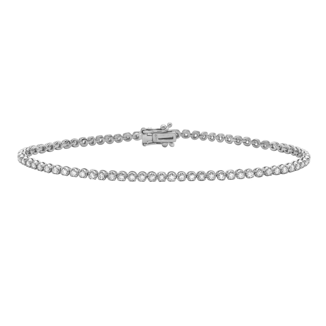 14K White Gold Tennis Bracelet with 1.0 Carat SI1 Diamonds: A testament to superior craftsmanship, this exquisite tennis bracelet featuring round diamonds is unparalleled. Each diamond is meticulously set, showcasing a modern aesthetic in 3.9 grams of lustrous