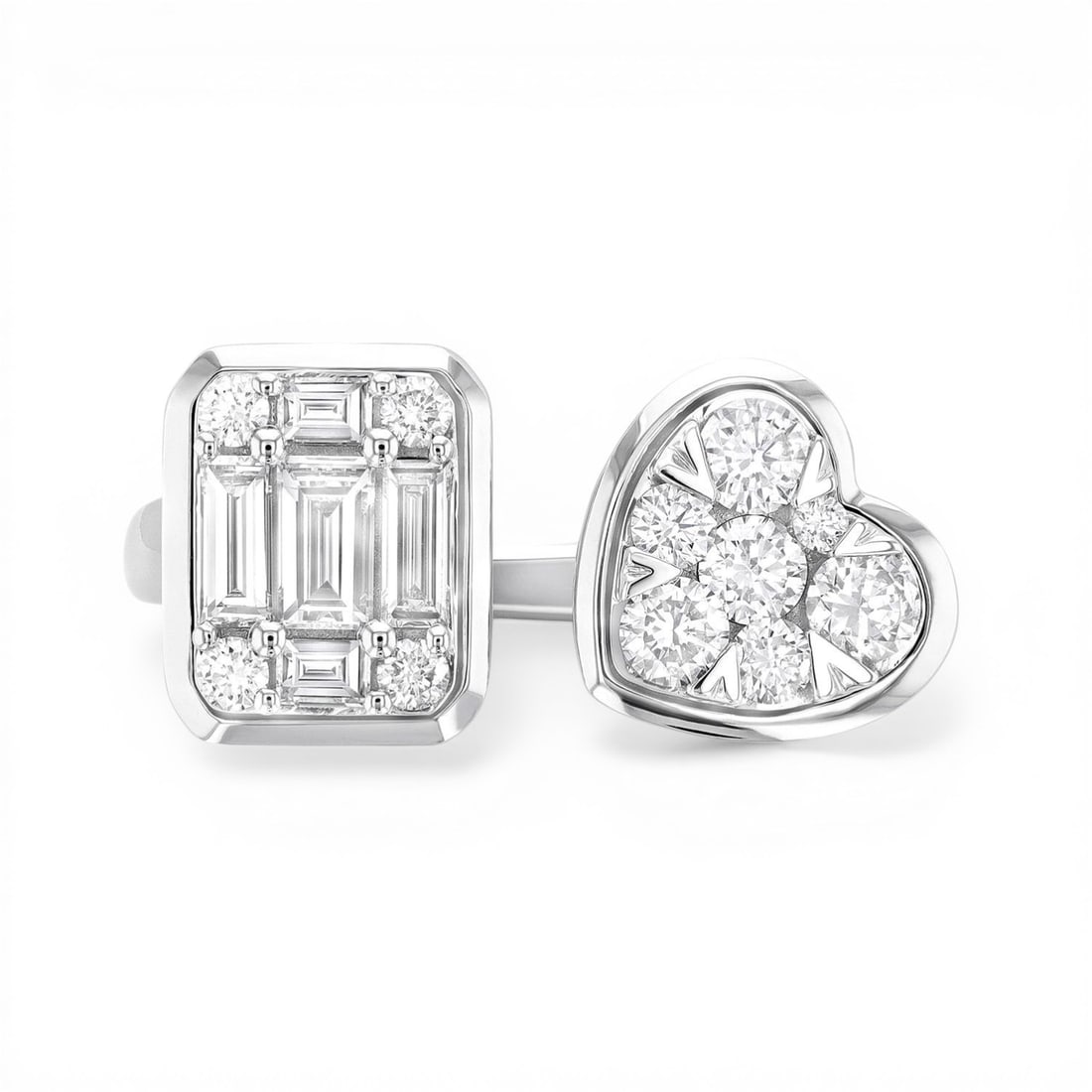 1.01 ctw Diamond Toi Et Moi Open Ring in 18K White Gold (1 of 3)