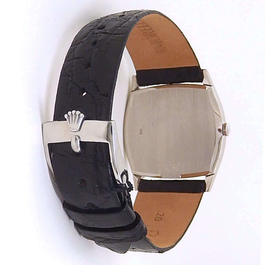 Rolex Cellini 3805 18k White Gold Blue Vignette Dial - 4
