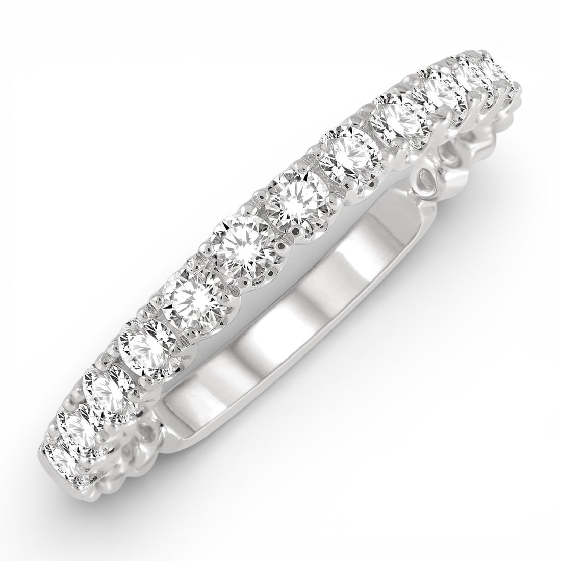 0.52 ctw Round Diamond Lattice Wedding Band 14K White Gold Ring: Epitomizing grandeur, this stunning Lattice ring featuring White Diamond stands as a beacon of refined taste. A detailed Half-Eternity Band gallery secures the stones, rendered in 1.7 grams of lustrou
