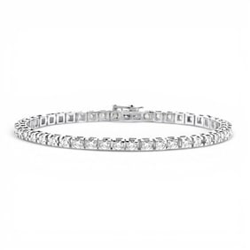 5.0 ctw Square Shape Diamond Tennis Bracelet 14K White Gold