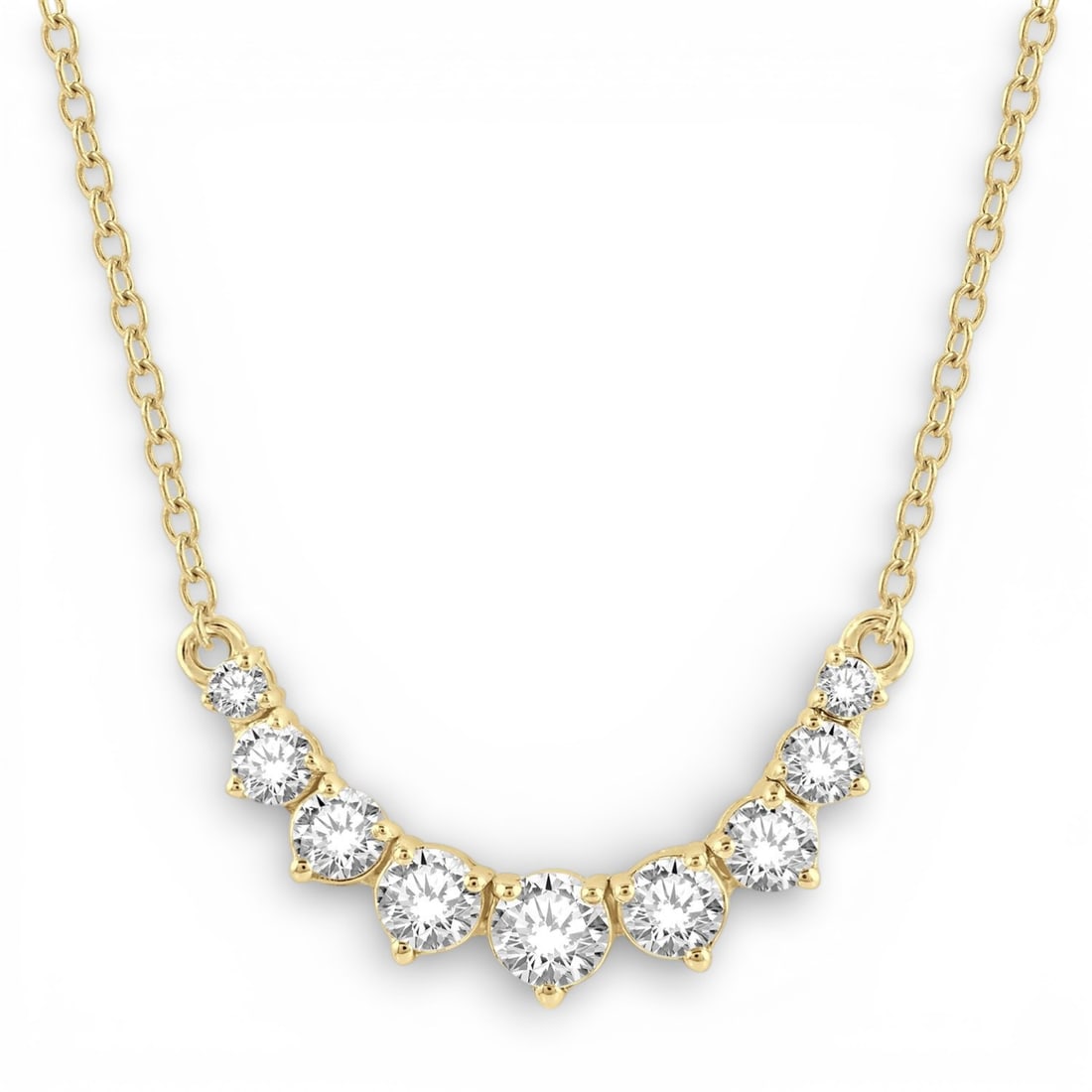 0.50 ctw Diamond Graduated Smile Necklace 14K Yellow Gold (1 of 3)