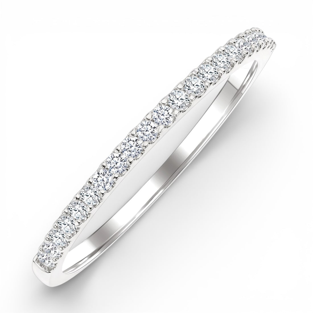 0.22 ctw Diamond Pave Wedding Band 14K White Gold Ring: Timeless and sophisticated, this elegant Pave Band ring featuring White Diamond radiates enduring beauty. Expertly mounted in a Pave Band setting, the ring is crafted in 1.4 g of solid 14K White Gold.