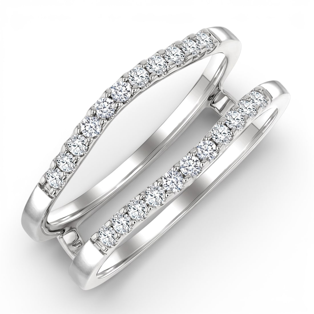 0.32 ctw Round Diamond Insert Ring 14K White Gold: A vision of luxury, this exquisite Insert Ring featuring Natural Diamonds defines sophistication. Expertly mounted in a Ring Guard / Insert setting, the ring is crafted in 3.95 grams of solid 14K Whit
