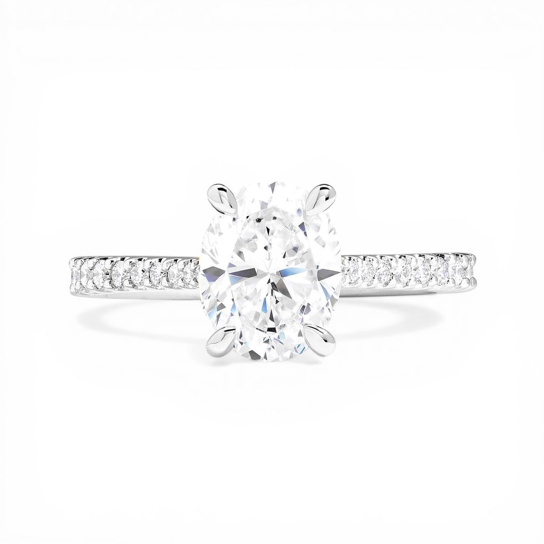 0.56 ctw White Diamond Accent 18K White Gold Engagement Ring (1 of 3)