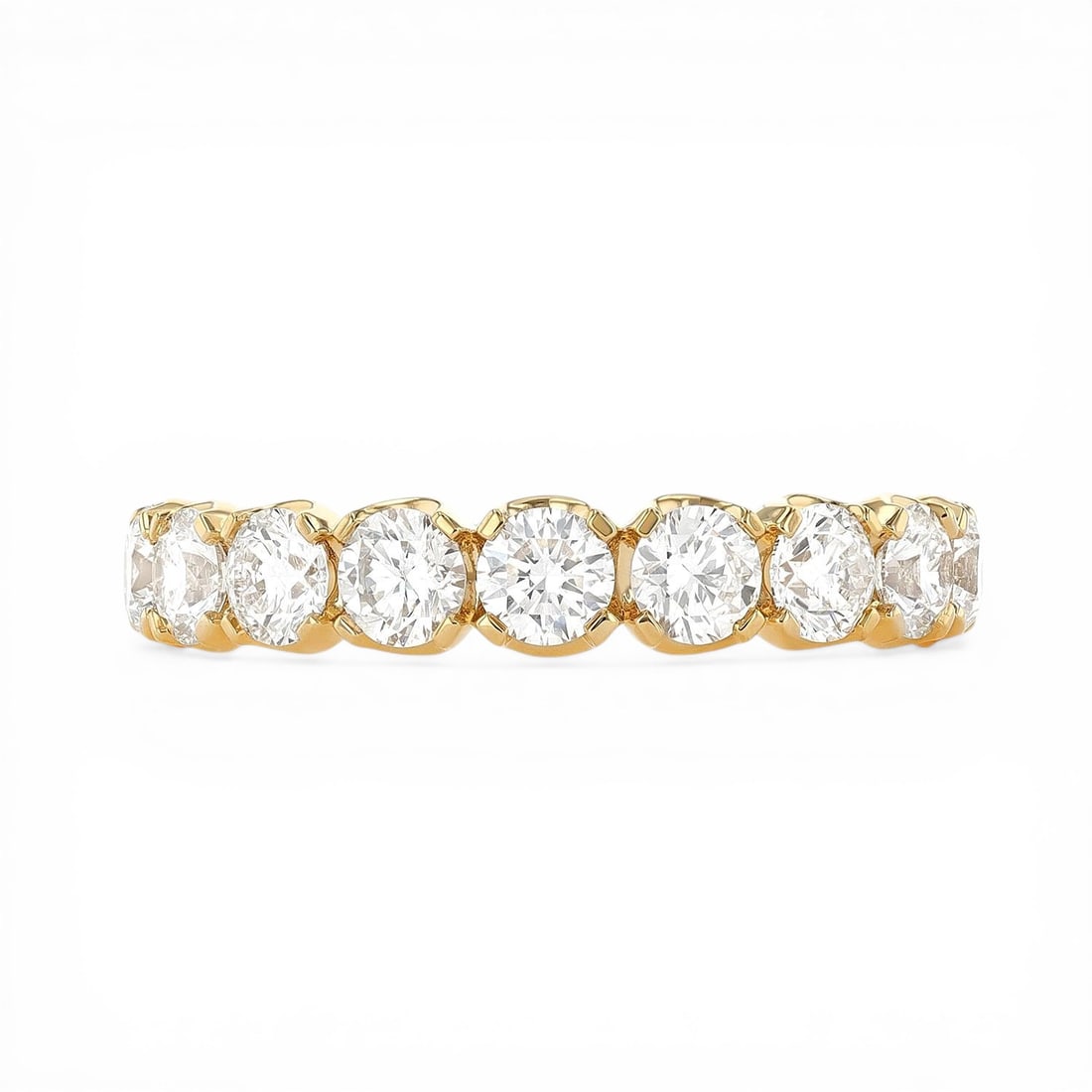 1.51 ctw White Diamond 18K Yellow Gold Band Ring: A testament to superior craftsmanship, this stunning Duchess Classic Band ring featuring White Diamond is unparalleled. Showcasing the gems in a Line arrangement, the ring consists of 3.35 grams of 18