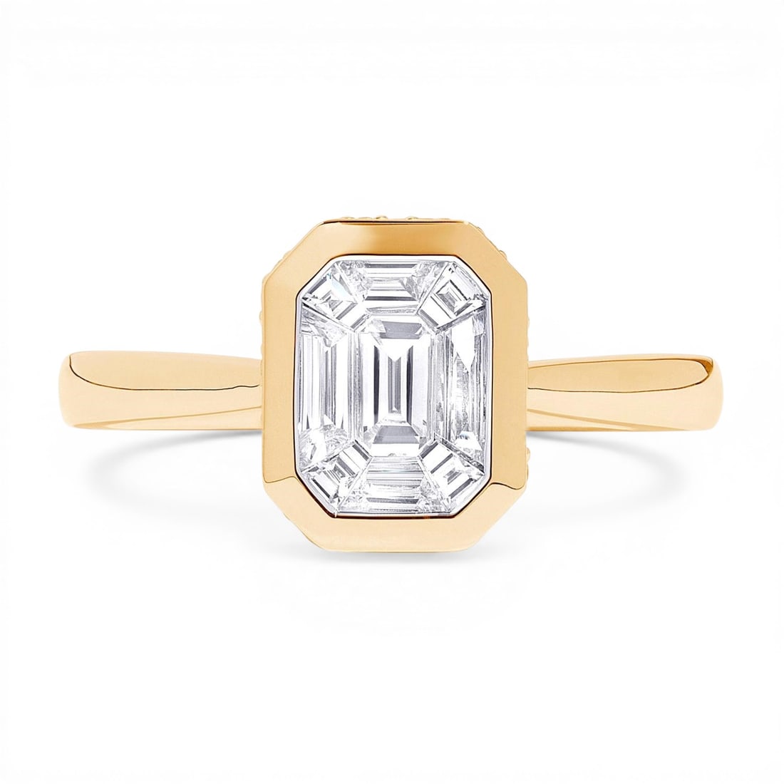 0.76 ctw White Diamond Solitaire Bezel 18K Yellow Gold Ring (1 of 3)