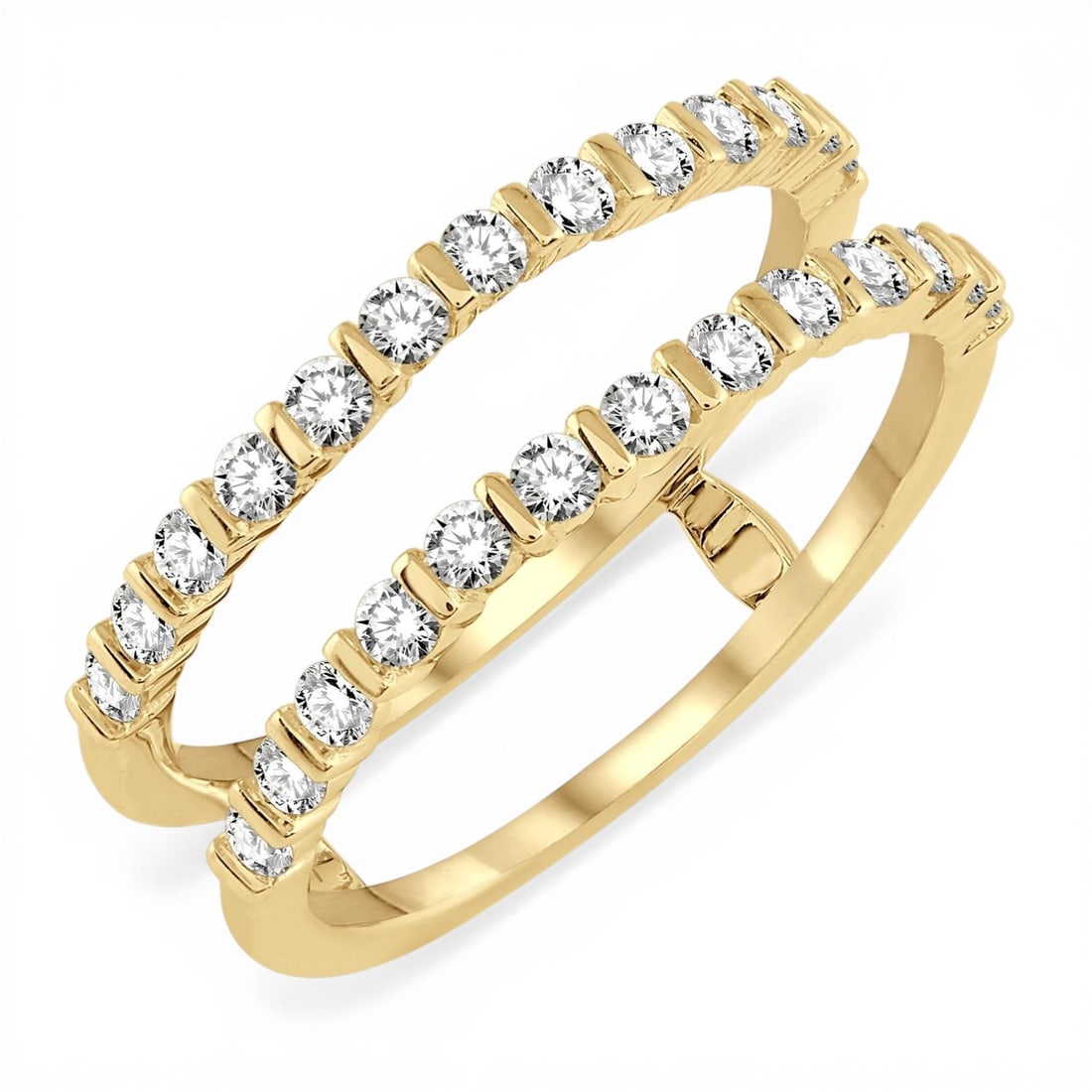 0.63 ctw White Diamond 14K Yellow Gold Insert Ring: An exquisite masterpiece of haute joaillerie, this magnificent Channel Set Insert Ring featuring White Diamond is a true treasure. Showcasing the gems in a Channel arrangement, the ring consists of 3.