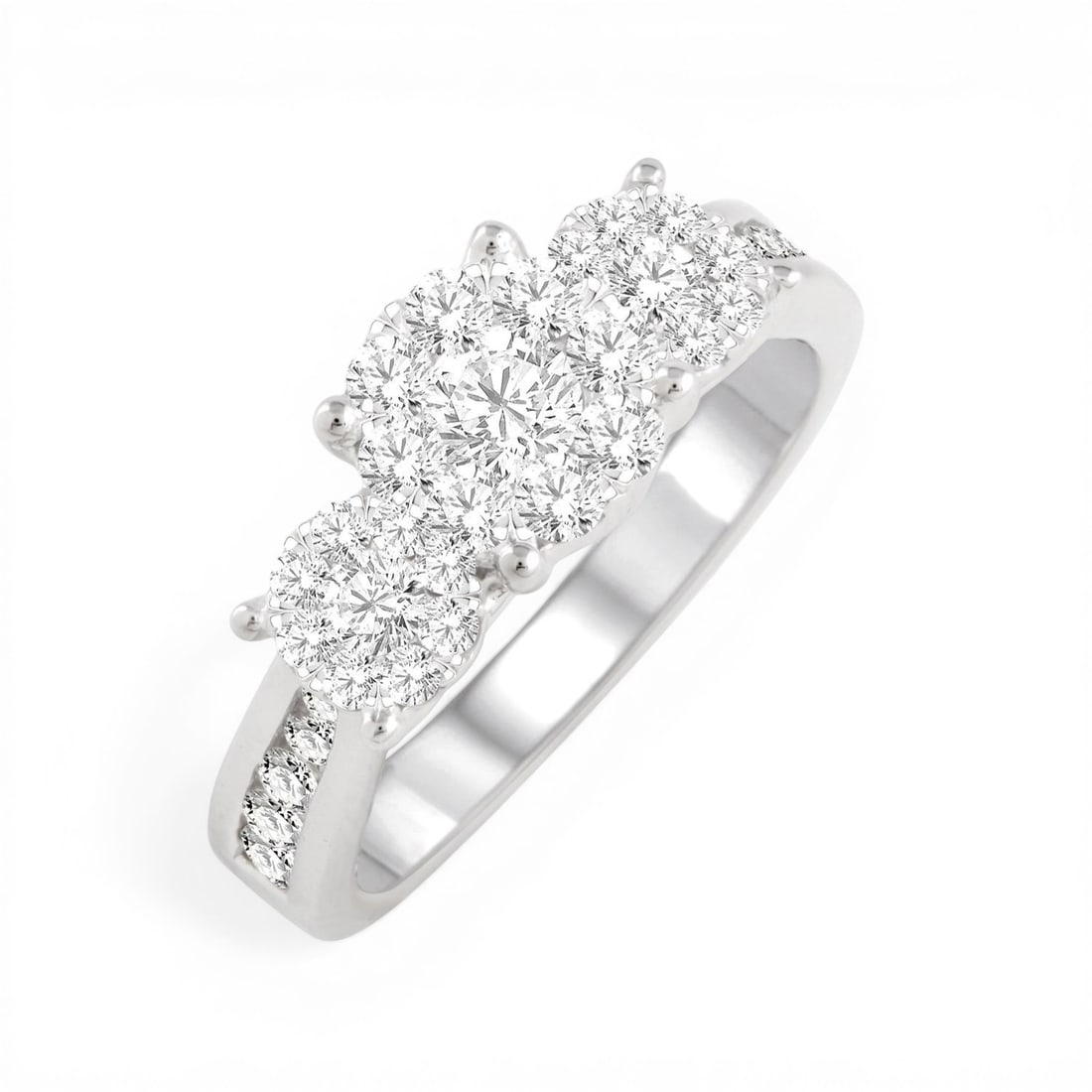 0.51 ctw Diamond Cluster 14K White Gold Ring (1 of 3)