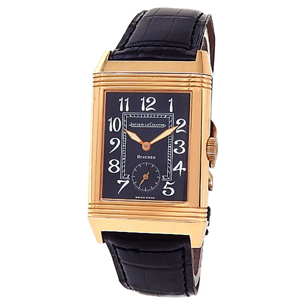 Jaeger-LeCoultre Reverso Art Deco 270.2.62 18k Rose Gold Black Dial: The Jaeger-LeCoultre Reverso Art Deco Ref. 270.2.62 is a masterwork of horological design, embodying the elegance of the Art Deco era. This piece features a striking 18k rose gold case and a sophistic
