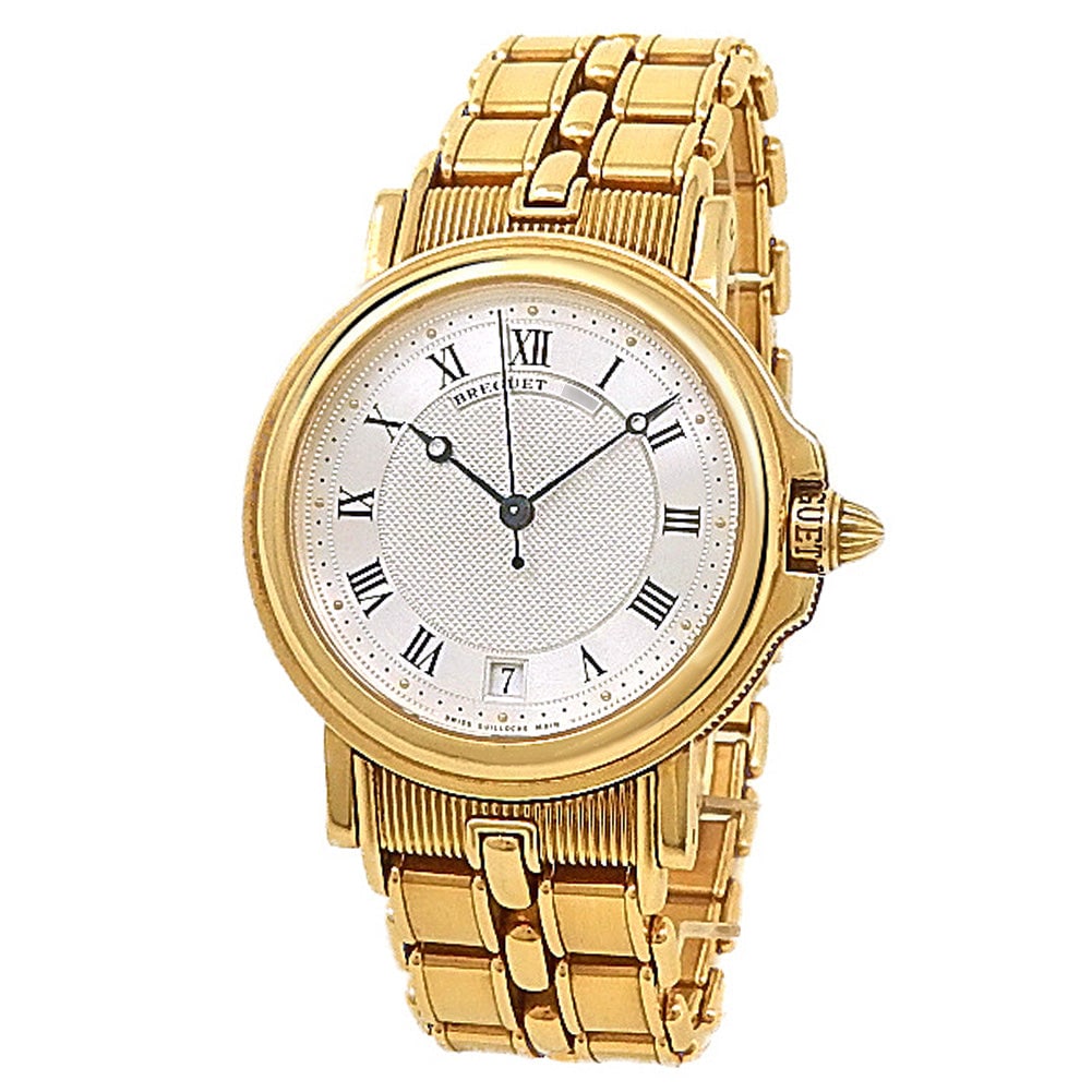 Breguet Marine 5800BA/12/A90 18k Yellow Gold Silver Dial: The Breguet Marine 5800BA/12/A90 represents a masterful blend of maritime heritage and haute horlogerie. Encased in lustrous 18k yellow gold, this timepiece features a striking silver dial adorned wit