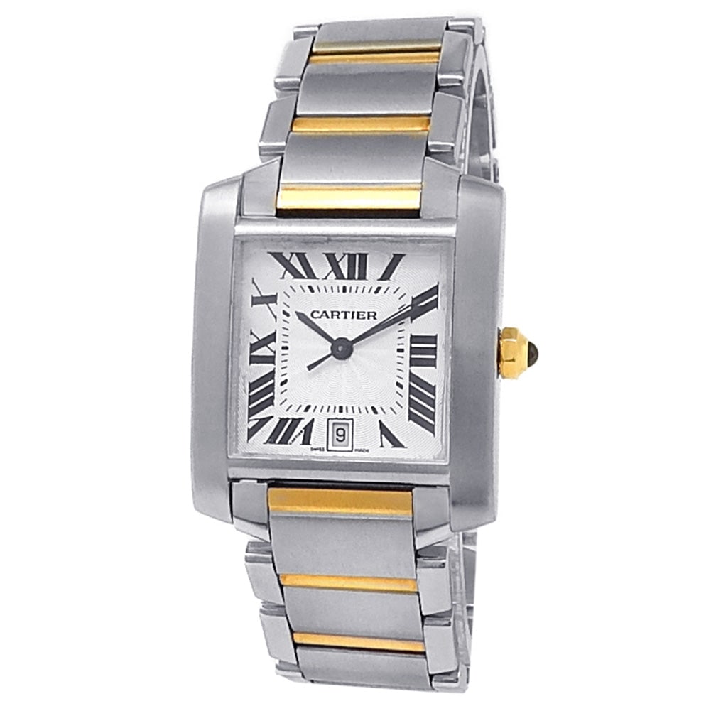 Cartier Tank Francaise W51005Q4 18k Yellow Gold & Stainless Steel Silver Dial (1 of 5)