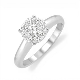 0.12 ctw Diamond Cluster 14K White Gold Ring