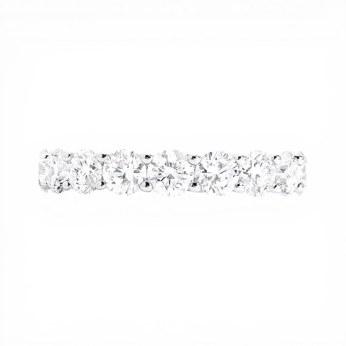 1.98 ctw Duchess Diamond Halfway Band Ring 18K White Gold: Retail Value: $8,955 An exquisite masterpiece of haute joaillerie, this elegant Duchess Classic Halfway Band ring featuring White Diamond is a true treasure. Securely held in a classic Shared Prong Ba